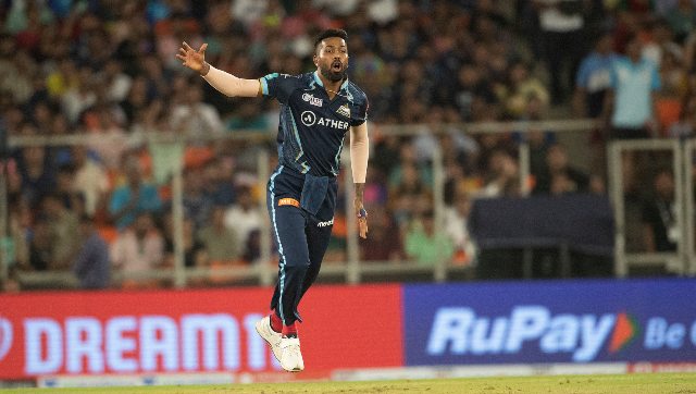 Hardik Pandya's impressive bowling pushes Rajasthan Royals on backfoot in IPL 2022 final Hardik Pandya's impressive bowling pushes Rajasthan Royals on backfoot in IPL 2022 final
