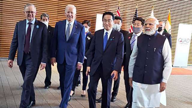 PM Narendra Modi with Japan's PM Fumio Kishida, Australia's PM Anthony Albanese and US President Joe Biden at Quad Summit, in Tokyo. ANI