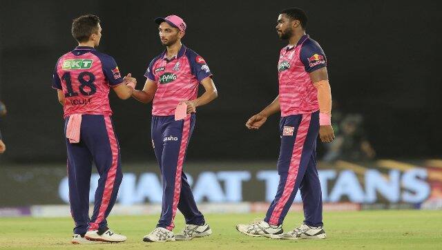 Rajasthan Royals’ players during the final of the IPL 2022 between the Gujarat Titans and Rajasthan Royals at the Narendra Modi Stadium in Ahmedabad on Sunday. Sportzpics for IPL