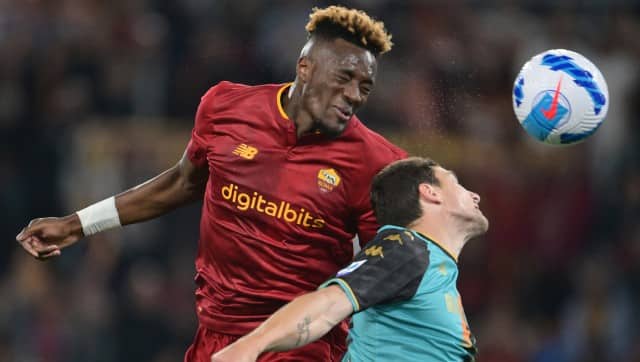 Foto Alfredo Falcone / LaPresse 14/05/2022 Roma, Italia Sport Calcio Roma - Venezia - Campionato di Calcio Serie A 2021/2022 - Stadio Olimpico di Roma Nella foto: Tammy Abraham (AS Roma) Photo Alfredo Falcone / LaPresse 14/05/2022 Rome, Italy Sport Soccer Roma - Venezia - Italian Football Championship League A 2021/2022 - Olympic stadium of Rome In the pic: Tammy Abraham (AS Roma)