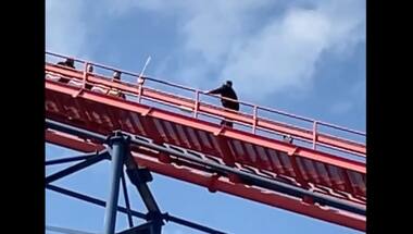 Watch | Rollercoaster in UK gets stuck mid-ride, riders rescued immediately