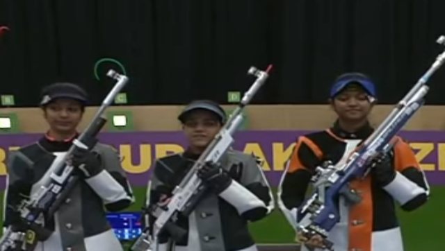 ISSF World Cup: Elavenil, Ramita and Shreya win gold in women's 10m air rifle team event ISSF World Cup: Elavenil, Ramita and Shreya win gold in women's 10m air rifle team event