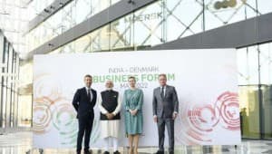 PM Modi and PM Frederiksen participate in India-Denmark Business Forum with top business leaders from both the countries. Twitter/@MEAIndia