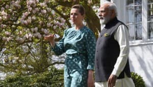 PM Modi was welcomed by Frederiksen upon his arrival at Marienborg, the official residence of the Prime Minister of Denmark, for talks. ANI