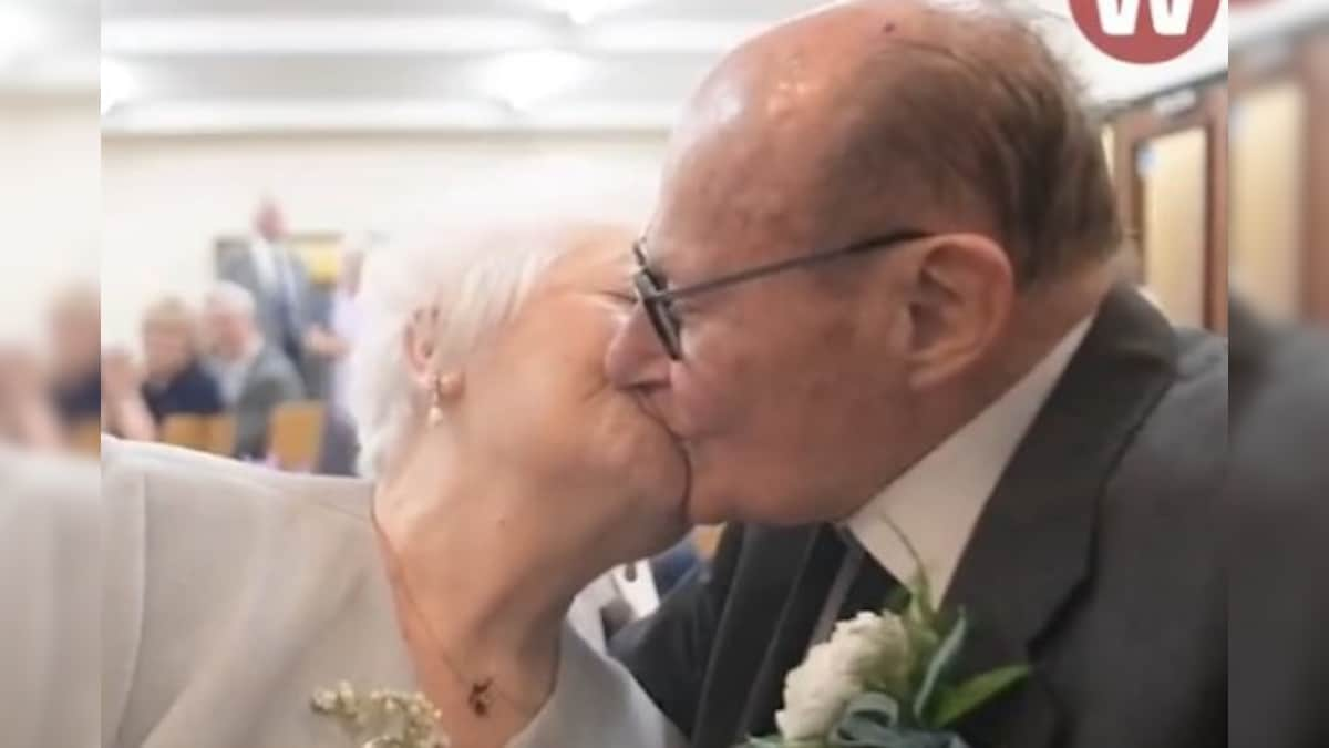 Watch: 95-year-old man gets married for first time in same church he first met his wife; video goes viral