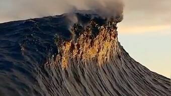 Watch| The truth behind viral video of sea wave touching clouds
