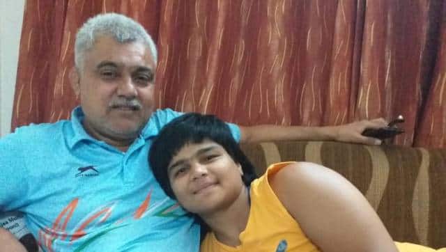 Divya Kakran with her father Suraj Pehelwan. 