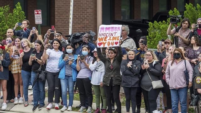 Supporters of both actors Johnny Depp and Amber Heard rally outside of the Fairfax County Courthouse Friday, May 27, 2022 in Fairfax, Va | (AP Photo/Craig Hudson)
