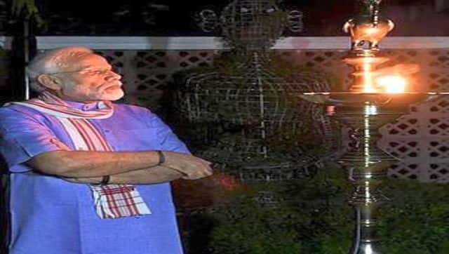 Prime Minister Narendra Modi dressed in a kurta, mundu and gamosa. ANI
