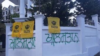 Khalistan flags tied on main gate, slogans written on walls of HP legislative Assembly
