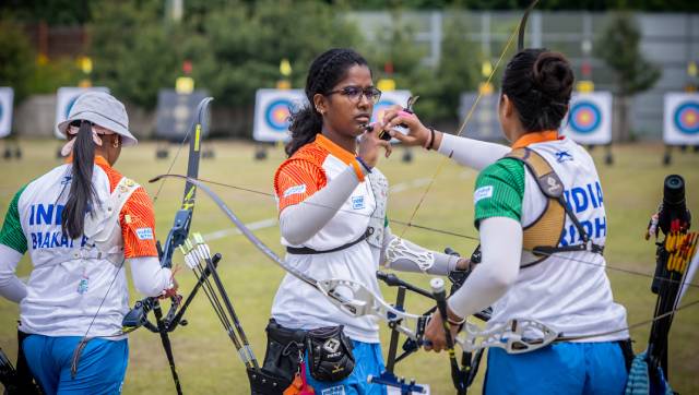 Archery World Cup: Indian women's recurve team beats Chinese Taipei to win bronze medal Archery World Cup: Indian women's recurve team beats Chinese Taipei to win bronze medal