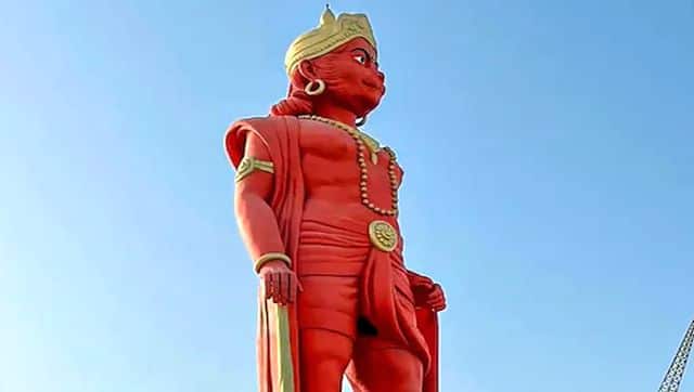 The 108-ft statue of Lord Hanuman in Gujarat's Morbi. PTI