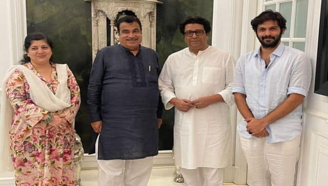 BJP leader Nitin Gadkari visited Raj Thackeray at his residence in Mumbai in April, fuelling speculation of an alliance with the MNS ahead of the civic polls in Mumbai. ANI