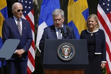 Biden backs NATO bids as he hosts leaders of Finland, Sweden at White House