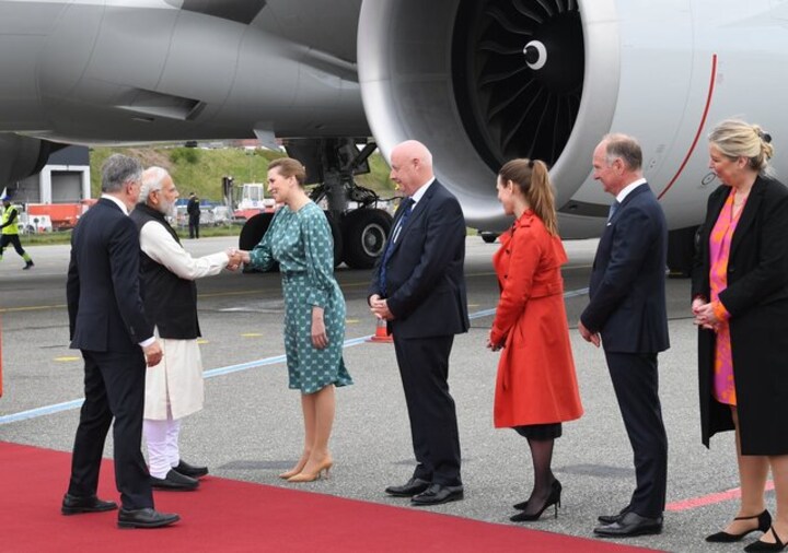 PM Modi arrives in Denmark, will hold talks with Danish counterpart and participate in 2nd India-Nordic summit