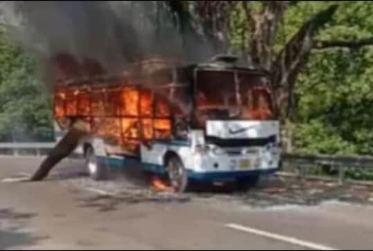 J&K: Four dead, 20 injured as bus carrying Vaishno Devi pilgrims catches fire near Katra