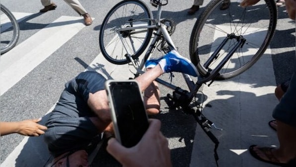 Watch: US President Joe Biden falls from bike, gets up, says 'I'm good'