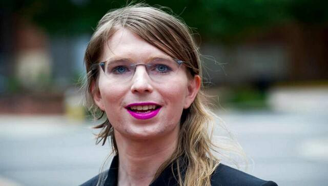 Former Army intelligence analyst Chelsea Manning speaks with reporters, after arriving at the Federal Court, in Alexandria, Va., Thursday, May 16, 2019. 