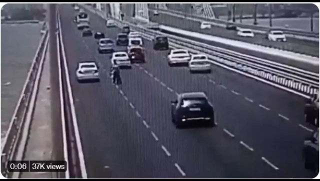 Watch | Man, taxi driver run over after they stop to save bird on Mumbai's sea link road Watch | Man, taxi driver run over after they stop to save bird on Mumbai's sea link road