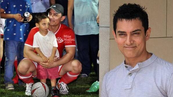 Aamir Khan Enjoys Playing Football With Son Azad Khan In The Mumbai Rains!