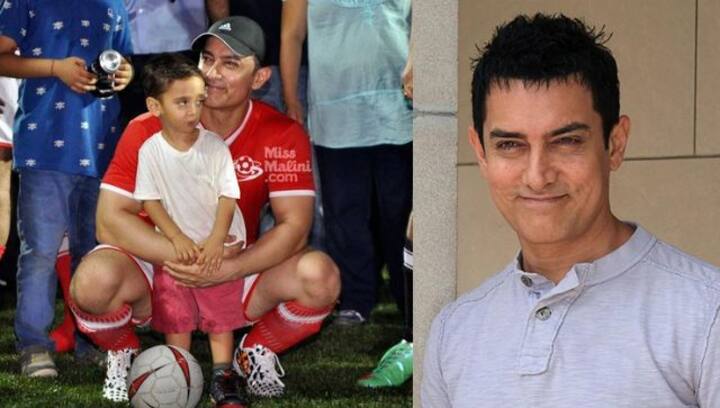 Aamir Khan Enjoys Playing Football With Son Azad Khan In The Mumbai Rains!