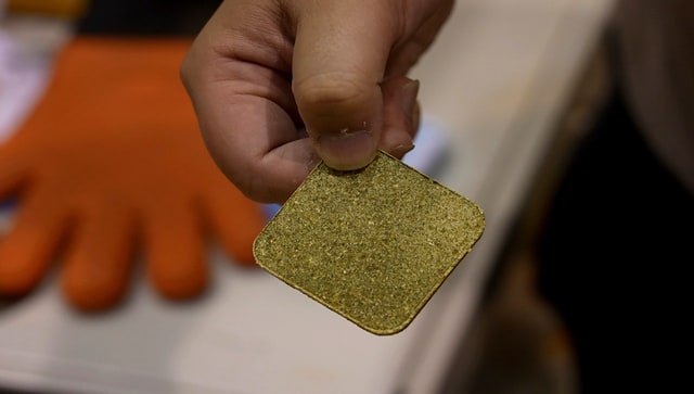 Food cement made out of dried cabbage is seen at the laboratory of Tokyo University in Tokyo. AP Photo/Chisato Tanaka