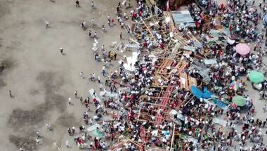 Watch: Spectator stands collapse in Colombia during bullfight; at least four dead, hundreds hurt