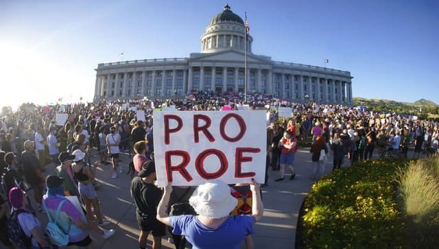 Seventy per cent of US adults said that the Supreme Court should leave Roe as is, not overturn it. AP
