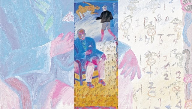 Arpita Singh's 'Counting Flowers: My Benares Saree' (1997).