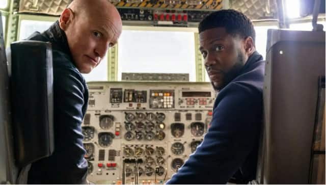 Woody Harrelson and Kevin Hart in a still from The Man From Toronto
