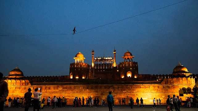 Eyeballs! During the final rehearsal on Friday night, many visitors are surprised to what they see in Delhi’s evening sky. Image courtesy Azra Sadr