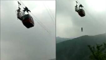 Himachal Pradesh: Delhi tourists stranded mid-air after technical glitch in Parwanoo's Timber Trail ropeway; WATCH