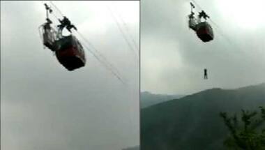 Himachal Pradesh: Delhi tourists stranded mid-air after technical glitch in Parwanoo's Timber Trail ropeway; WATCH