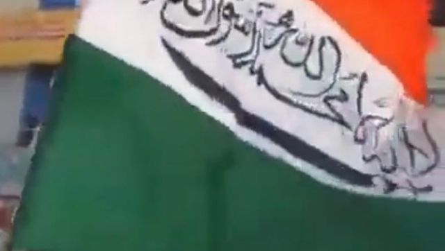 Prophet remark row: Ashok Chakra replaced with 'Kalma' in national flag by protestors in Telangana Prophet remark row: Ashok Chakra replaced with 'Kalma' in national flag by protestors in Telangana