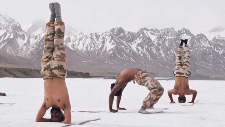 Yoga Day: Braving cold, ITBP Himveers perform asanas at high altitudes in Himalayas