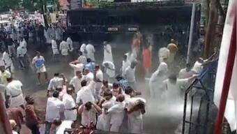 Congress activists clash with police across Kerala demanding CM Pinarayi Vijayan's resignation