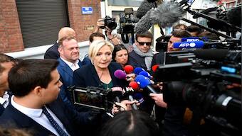 French presidential polls: Far-right's Marine Le Pen hails 'seismic event' as Macron reduced to minority