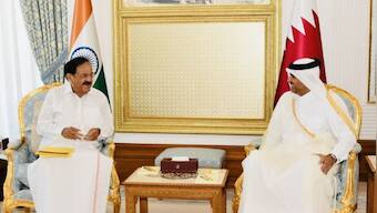 VP Naidu holds delegation level talks with Qatar PM