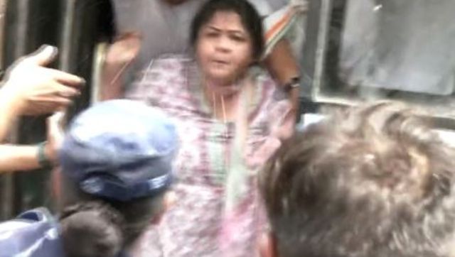 Watch: Congress leader spits on cops during protest against Rahul Gandhi's questioning by ED Watch: Congress leader spits on cops during protest against Rahul Gandhi's questioning by ED