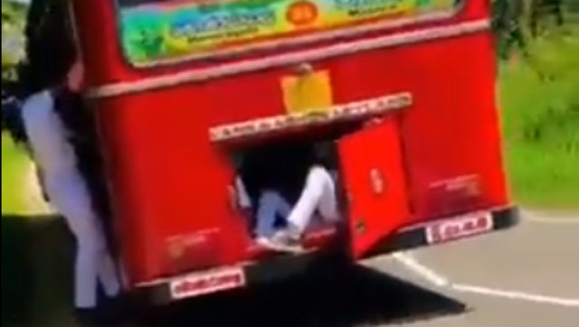 Watch: People cling to bus amid fuel shortage in Sri Lanka Watch: People cling to bus amid fuel shortage in Sri Lanka