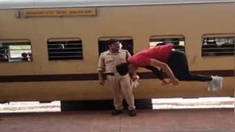 Watch: Digital creator stuns onlookers with crazy backflips on railway platform