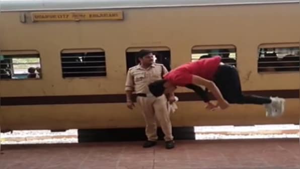 Watch: Digital creator stuns onlookers with crazy backflips on railway platform