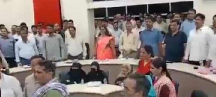 Insult to National Song in UP's municipal council meeting as burqa-clad women remain seated as song plays