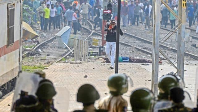 Police opened fire to disperse protestors during a demonstration against the Agnipath recruitment scheme in Secunderabad. AFP