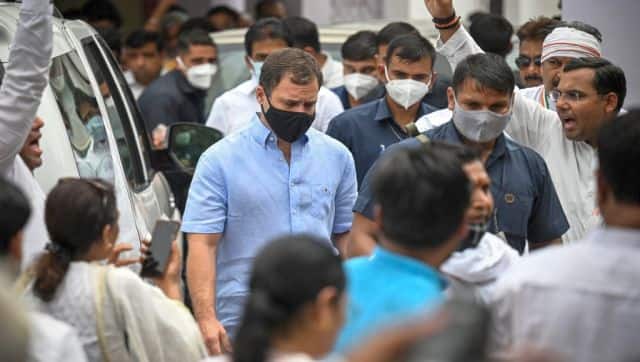 Congress leader Rahul Gandhi walks towards Enforcement Directorate (ED) office after being summoned for questioning in connection with National Herald money laundering case in New Delhi. AFP