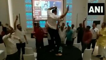 From dancing on tables to bursting crackers: Here’s how supporters and colleagues celebrated Eknath Shinde’s victory