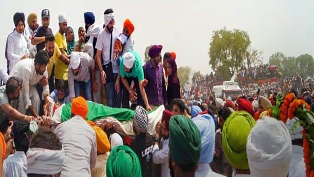 A wave of supporters and fans at Sidhu Moose Wala's last rites in Moosa in Punjab's Mansa. PTI