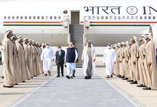 ‘Touched by special gesture,’ says PM Modi as UAE prez Mohamed bin Zayed Al Nahyan receives him at Abu Dhabi airport