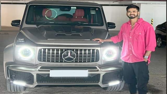 Shreyas Iyer posing with his new Mercedes-Benz G 63. Image courtesy: LinkedIn/Mercedes-Benz Landmark Cars Mumbai