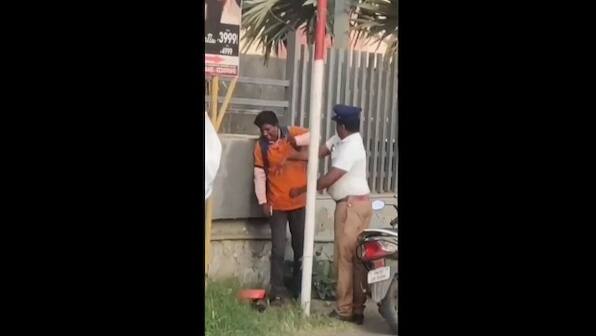 Watch: Coimbatore police constable slaps delivery executive; transferred after video goes viral